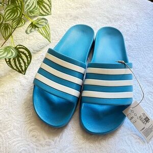 Adidas Adilette Aqua Slides Blue White | Men’s US 12 / Women’s 13 | NWT